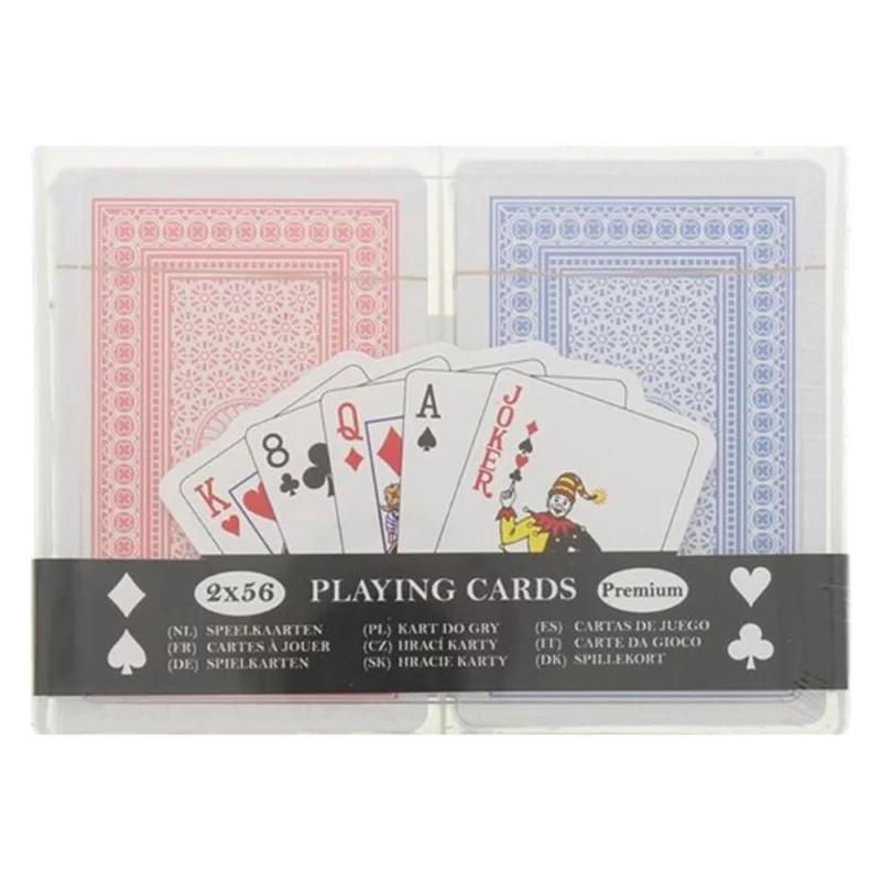 image de 2 Jeux de 56 Cartes (rouges et bleues)