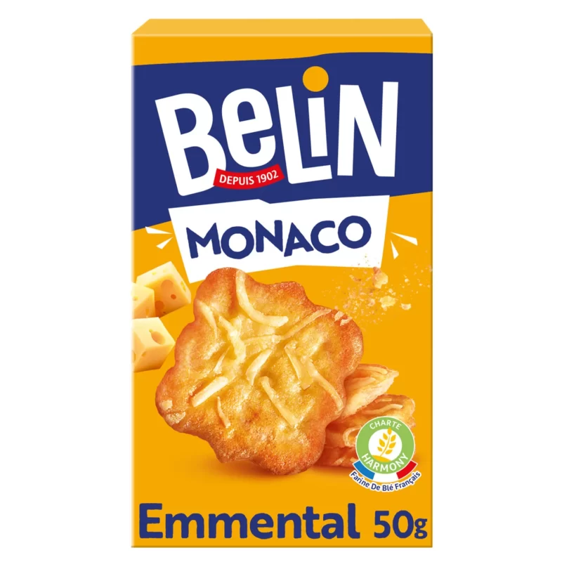 image des Biscuits apéritifs crackers à l'emmental Monaco BELIN 50g