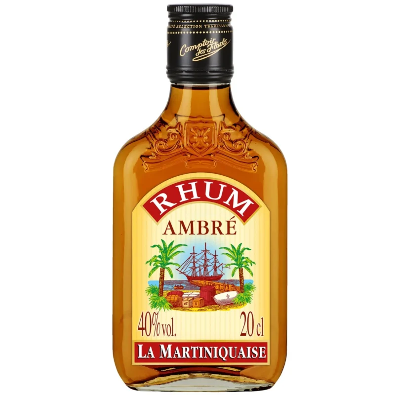 image de la Flask rhum ambré LA MARTINIQUAISE 20cl