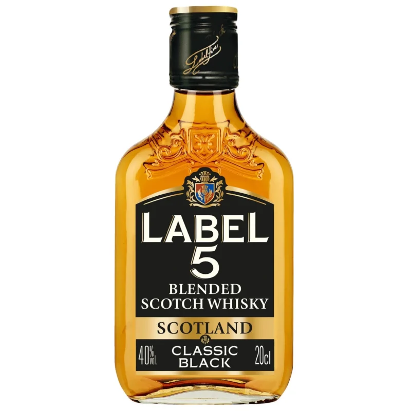 image de la Flask whisky black LABEL 5 20cl