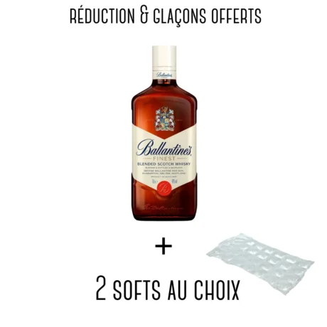 image de la Formule Whisky Ballantines 70cl et 2 softs